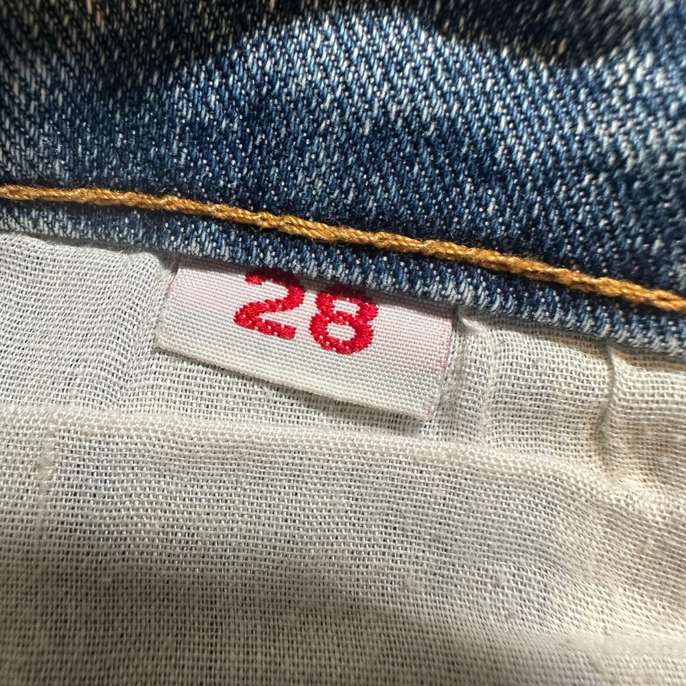 Qianzhimeng Vintage Y2K Floral Embroidered Flare Jeans Blue Denim Womens 28 - Picture 6 of 10